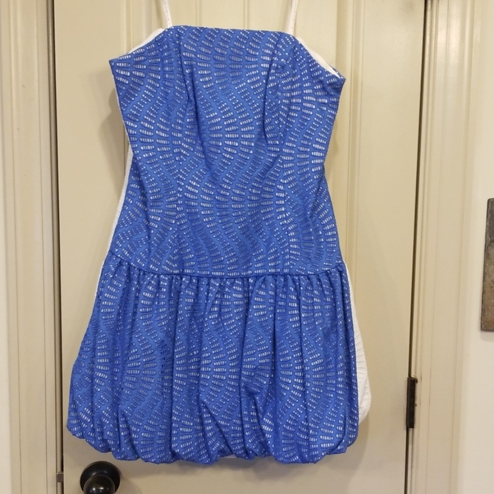 Lilly Pulitzer size 8 Emma Bubble, Blue Eyelet